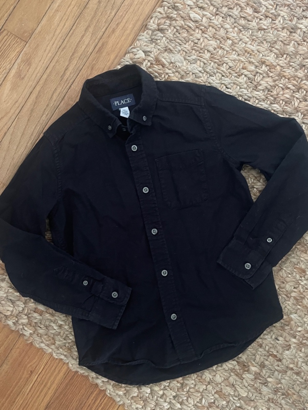 The Children's Place Black Long-Sleeve Button-Down Shirt